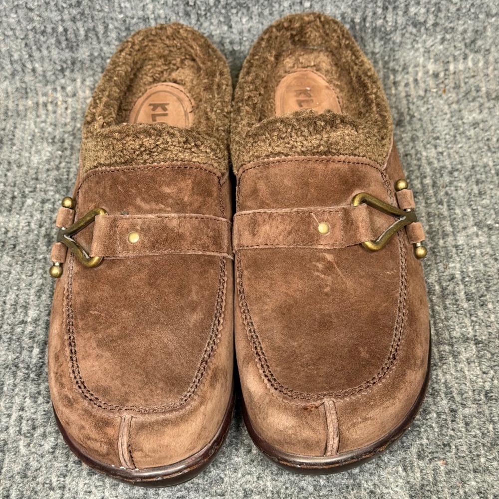 Klogs Suede Clogs Women 9M Brown Cozy Lined Fall Mules Comfort Cottagecore Boho - Picture 2 of 11